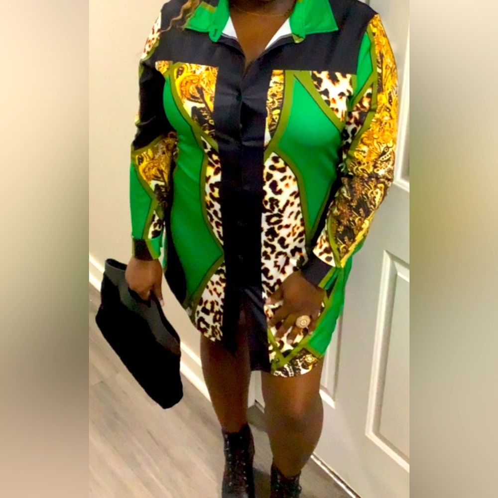 Green Mini Dress - Picture 2 of 2